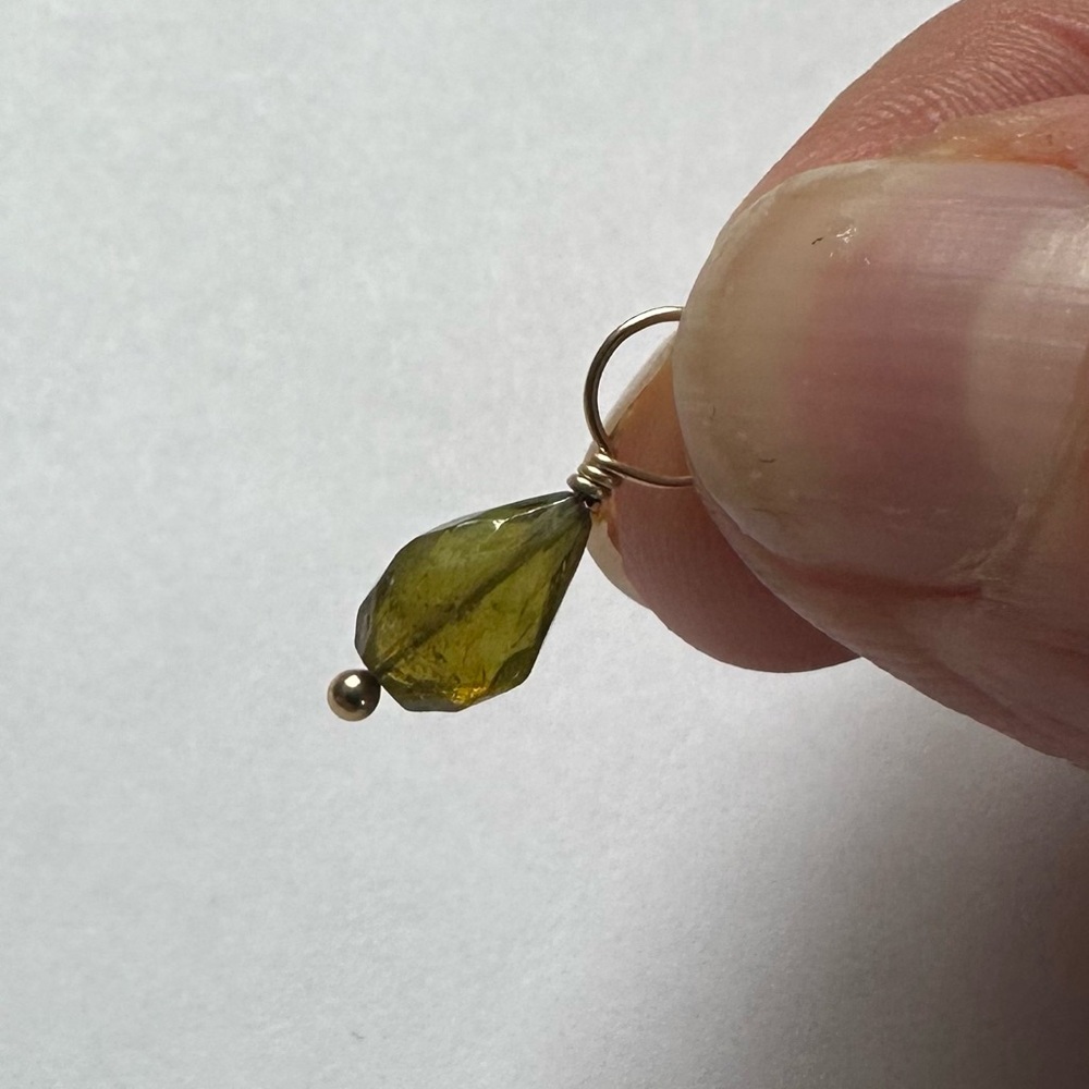 Heather B. Moore Faceted Drop Gemstone Olive color